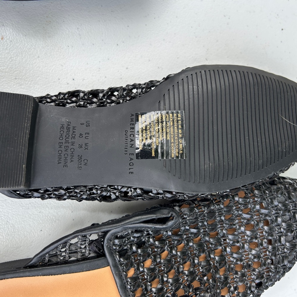 American Eagle Black Woven Loafers